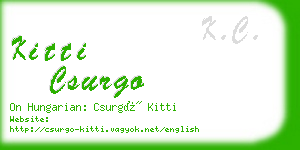 kitti csurgo business card